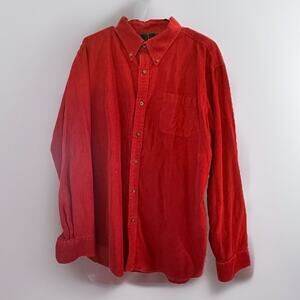 Croft & Barrow Men's Red Corduroy Button Down Long Sleeve Shirt Extra Large